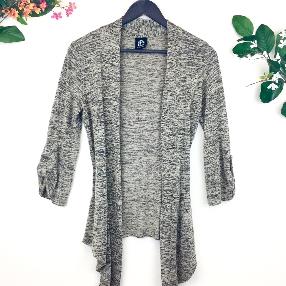 Bobeau Long Tan & Brown Boho Cardigan